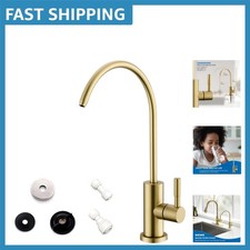 Rustic Brushed Gold RO Faucet with Food-Grade Flow - Elegant Kitchen Solution