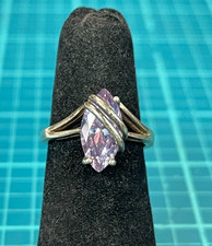 925 Vintage Purple CZ Ring Size 6.75