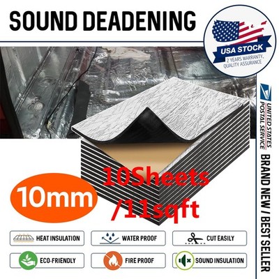 Car Heat Shield Insulation Sound Deadener Noise Proofing Block Mat 1sqm 10mm