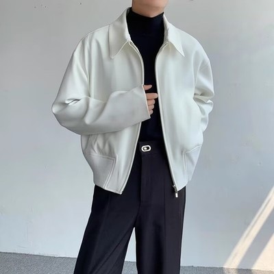 Men's New Loose Casual Executive Jacket Short Cardigan Zipper Baseball Uniform