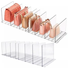 Bag Purse Organizer for Closet 2 Pack Adjustable Clear Handbag Storage Shelf