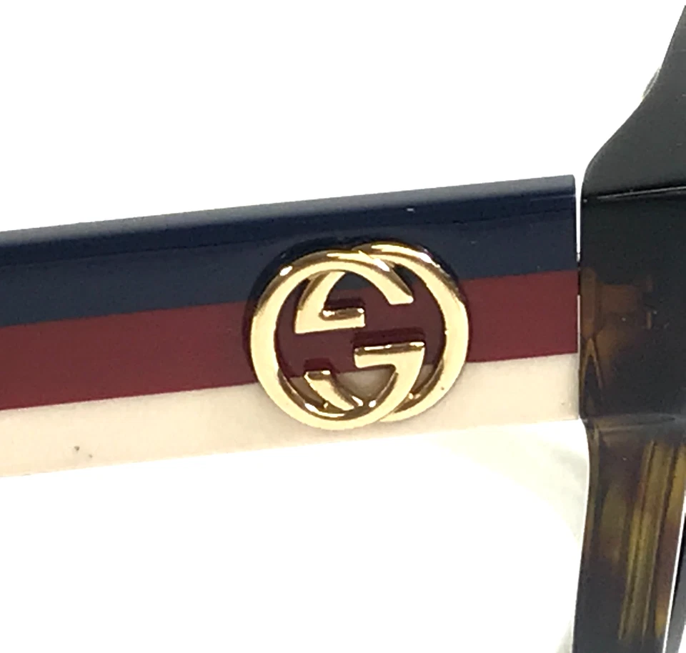 Gucci Eyeglasses Frames GG0278O 002 Havana Blue Red Ivory Striped 53-15-145 - Image 4 of 4