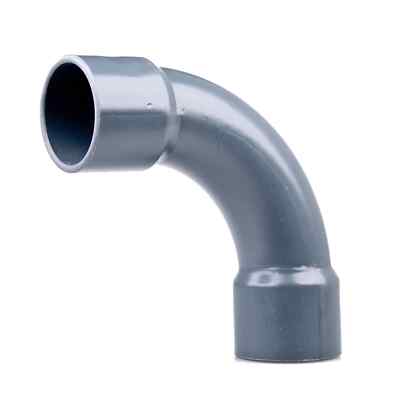 PVC Bogen 90° 32 mm - PVC-U Kniestück Winkel mit 2fach Klebemuffe Fitting 10 bar
