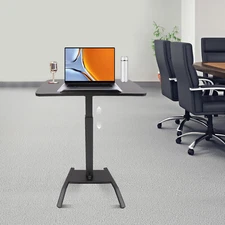 Rolling Desk Laptop Podium Desk Adjustable Standing Lifting Desk Computer Table
