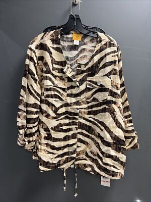 NWT Zebra Print Ruby Rd. Women s Blouse Sz 2X