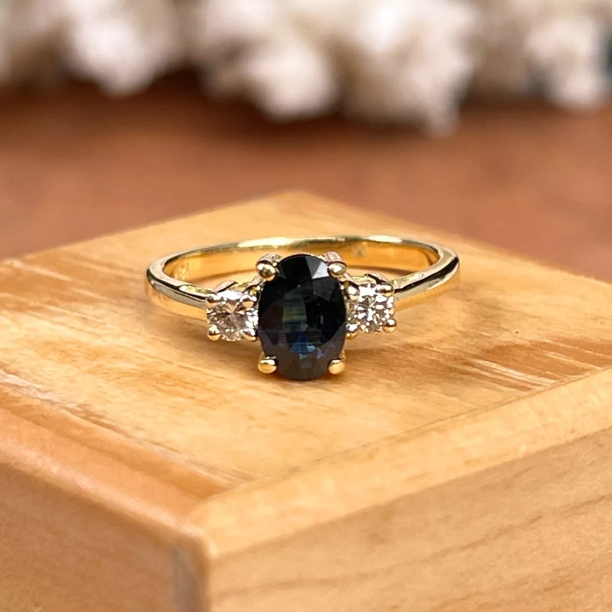 Diamond ring 2024 sapphire accents
