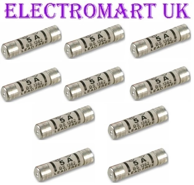 BUSSMAN 10 X 5A 5 AMP MAINS FUSE PLUG TOP FUSES