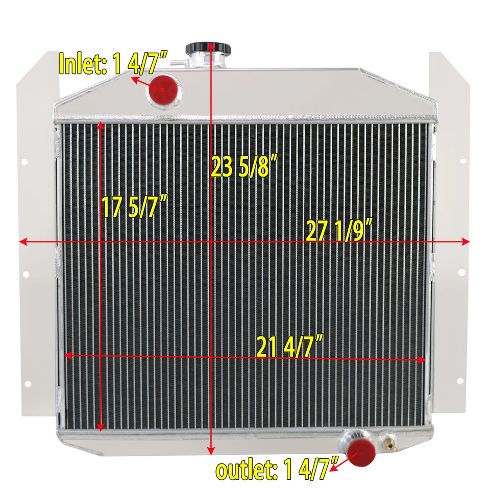 Ventilador de cubierta de radiador de 4 filas para Studebaker Commander Regal Deluxe 1949-52 Foto 2 de 4