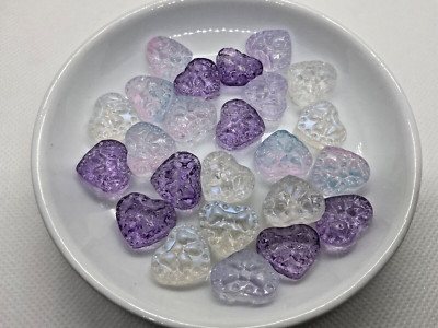 Schöne 10 Stück Glas Herz Perlen 15 mm gemischte Farben
