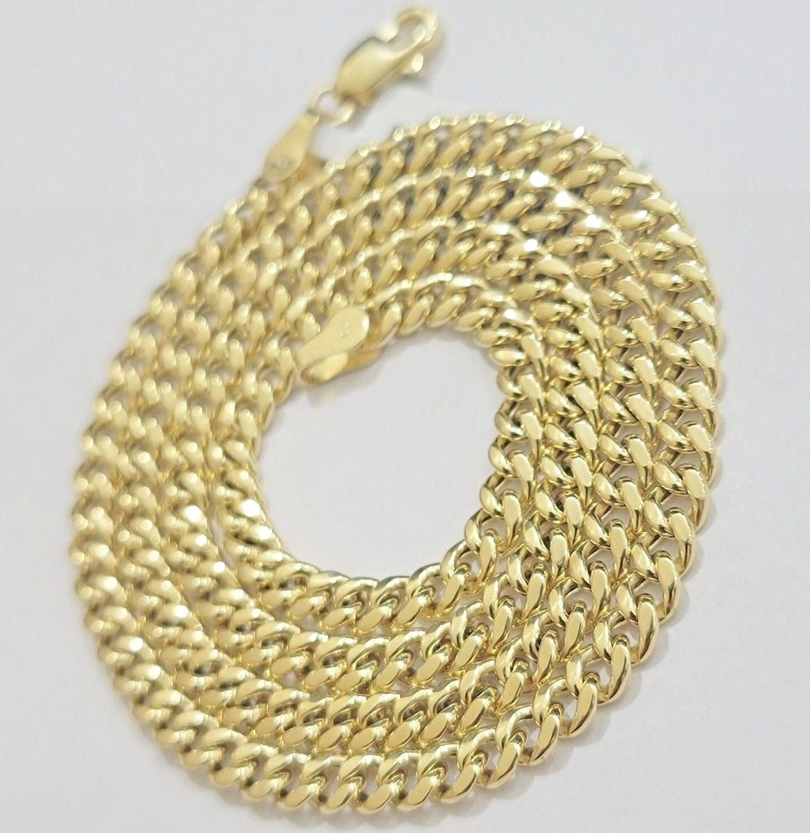 Real 10k Yellow Gold chain Miami Cuban Link 4mm STRONG Necklace