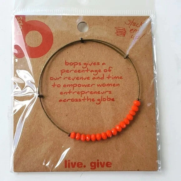 Stackable Bangle Bracelet Orange carnelian crystals meaning