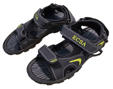 ECSA Size 12 Youth Child Sandals Beach Hiking Camping Adjustable Black Green