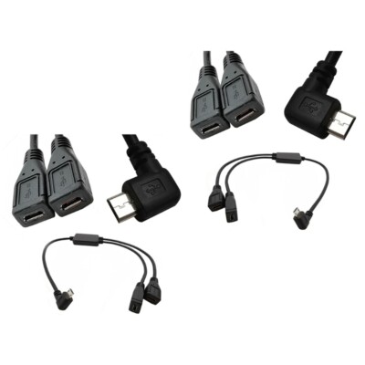 Splitter & Micro USB Cable, 5-pin Male to 2 Female, 2-in-1 Data Cord