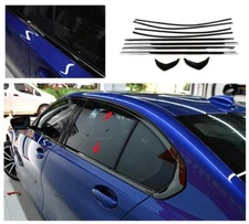 For BMW 3 Series G20 2019-23 Black Stainless Exterior Window Molding Strips Trim