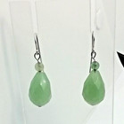 Boucles d'oreilles gouttes vintage briolette en jade