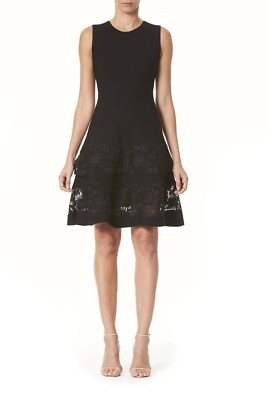 New Carolina Herrera Guipure Lace Fit Flare Dress Black Original price  $1,690