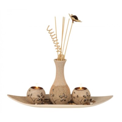Dekoratives   Teelichthalter  - Set   mit Vase - Home Collection im Doppelpack