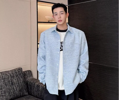 Men's Spring New Lapel Long Sleeve Loose Shirt Fashion Jacket Youth Casual Coats - Bild 2 von 12