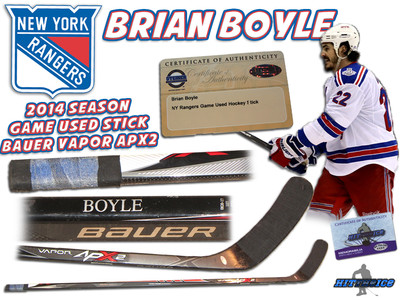 BRIAN BOYLE Game Used Stick NEW YORK RANGERS - VAPOR APX2 - STEINER COA