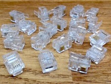 20 RJ11 6p4c Crimp Plug Ends ADSL VDSL Cable Connector Plug Telephone 4Pin Cat3