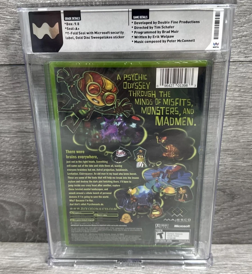9.8 A+ 1ST PRINT GOLD DISC SWEEPSTAKES! Psychonauts Xbox WATA NOT CGC VGA - Image 3 of 4