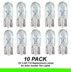 10x Replacement Globes For Arlec Tiered Garden Lights 12v 3 4w T10 Halogen Wedge Ebay