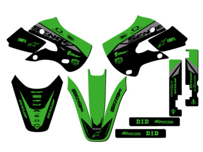 2000-2023 KX 65 BINARY Green Senge Graphics Kit Compatible with Kawasaki