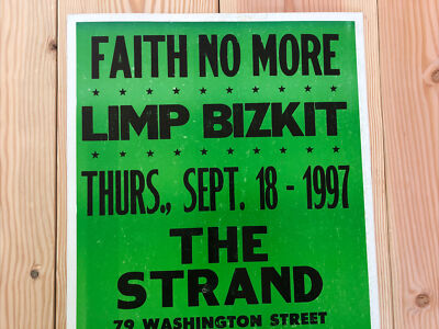 Faith No More Limp Bizkit Vintage Concert Poster Block Print The