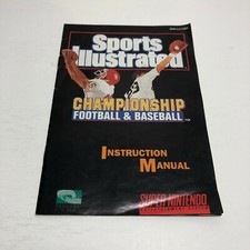 Championship Football  Baseball Instruction Manual ONLY  SNES, Super Nintendo 