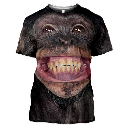 Animal Monkey Streetwear Informal Mujeres Hombres Camiseta Estampado 3D Manga Corta Camiseta Prendas para el torso
