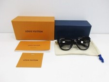 LOUIS VUITTON LV Link PM Cat Eye Sunglasses Z1568E Black  Gold with Box Auth