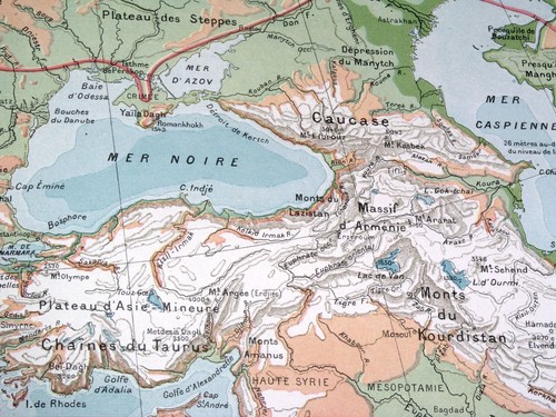 1925 VINTAGE PHYSICAL MAP OF EUROPE / MOUNTAINS RIVERS - 第 7/14 張圖片