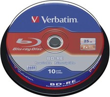 Verbatim Bd-re 25Gb 2X With Branded Surface - 10Pk Spindle,white Electronics