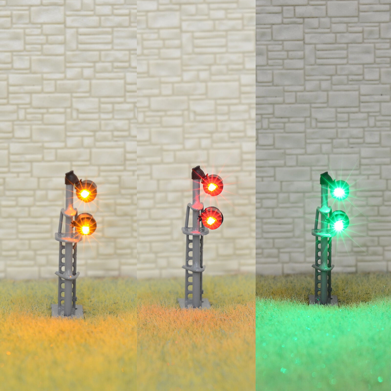 1 x N scale searchlight block signal model train 3 color SMD LEDs R/G/Y