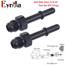 2PCS 6AN Male Flare to 5/16" Fuel Rail EFI Fitting Quick-Disconnect Adapter