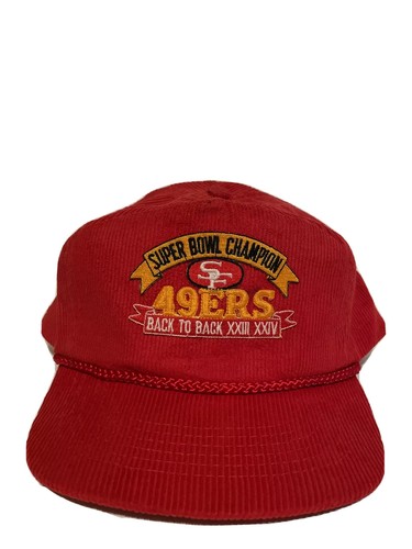 Vintage SF 49ers Hat Red Corduroy Back 