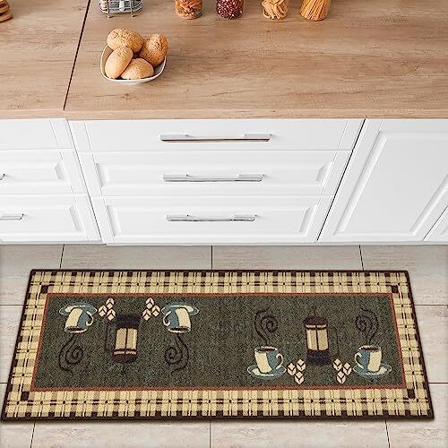 New Siesta Coffee Themed Kitchen Runner Rug Ottomanson 20 x 59