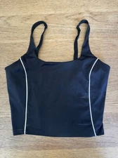 Victoria’s Secret Black Pipping MEDIUM Flow On Point Essential Basic Tank Top