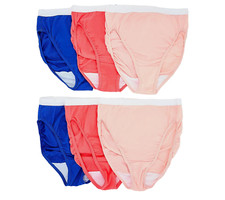 Breezies Set of 6 Original Cotton Hi-Cut Briefs Size 12 A632207 Fashion