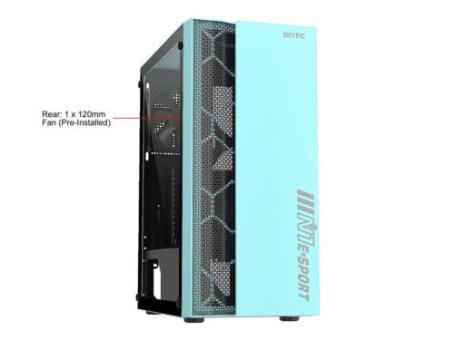 DIYPC Green USB 3.0 Steel Tempered Glass ATX Mid Tower Gaming Computer PC Case - Picture 2 of 12