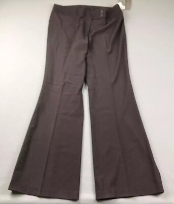 Kenar Pants Women 12 Brown Stretch Wool Blend Flat Front Bootcut Trouser NWT