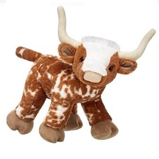 Build-A-Bear Longhorn Cow Plush Stuffed Animal Brown and White Spotted Cattle