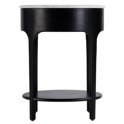 Butler Specialty Company Ellen 18.25 in. W Oval Marble Top Nightstand - Black - Picture 8 of 10