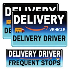 Delivery Driver Car Magnet Set, 3 Pack Removable Reflective Signs for Frequen...
