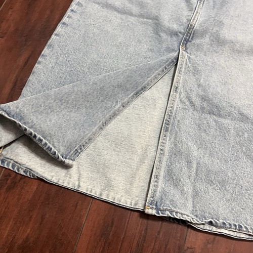 Old Navy Denim Jean Midi Skirt Size 6 Blue Light Wash Front Slit High Rise - Picture 4 of 8