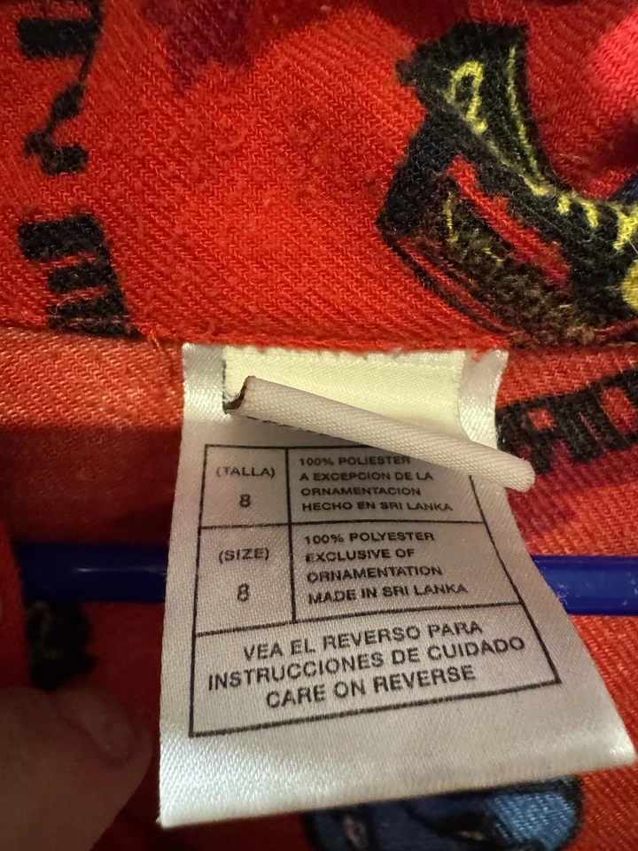 Top de franela vintage Mighty Morphin Power Rangers solo talla 8 abotonable Foto 2 de 4