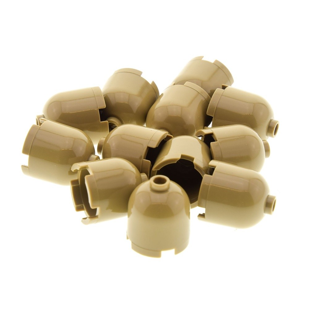 12x Lego Dome Round Brick 2x2x1 Dark Beige Top 4558697 30151a
