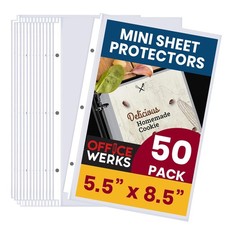 Heavyweight Clear Mini Sheet Protectors Holds 5.5 x 8.5 Inch Sheets, 50 Pack