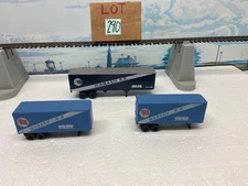 HO (2) 24' WABASH R.R. TRAILERS & (1) 40' WABASH PIGGYBACK SERVICE TRAILER