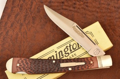 REMINGTON UMC USA DELRIN BULLET KNIFE LOCKBACK JUMBO BANANA TRAPPER 1992 R1253